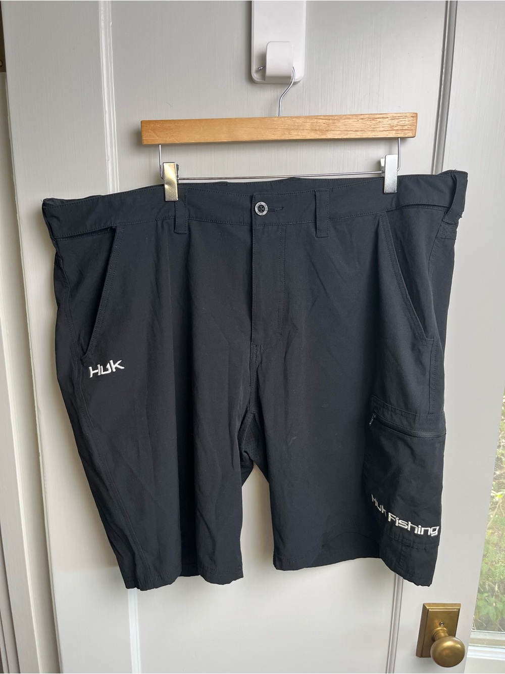 HUK Performance Fishing Shorts Mens 3XL Stretch Black Quick Dry 10” Inseam